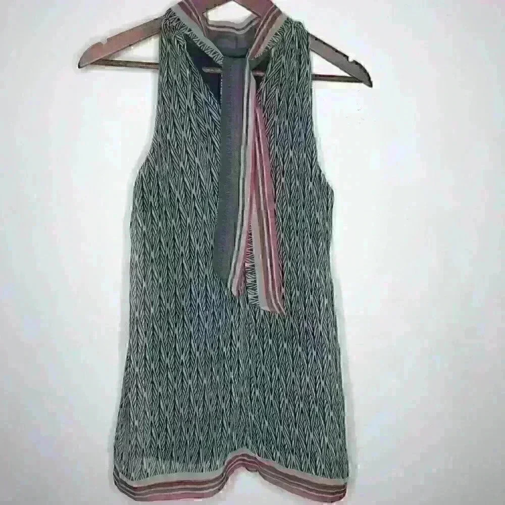 Jonathan Martin Sleeveless top with Tie neck‎ Sz M - Picture 2 of 9